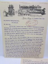 1903 Louisiana Artificial Ice & Cold Storage Co. Letter -Anheuser-Busch Agents picture