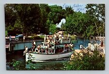 Vintage Chrome Postcard US Mailboat Sebago-Long Lake Songo River ME picture