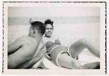 dreamy 1950s vintage photo BLACK couple AFRICAN AMERICAN at beach COOL ANGLE picture