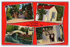 c1940's La Villita San Antonio Texas TX Multiview Vintage Red Postcard picture