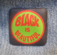 BLACK IS BEAUTIFUL Vtg 1970's Puffy Made In Magnet Hong Kong Refrigerator EBS32 picture