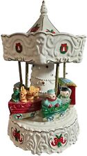 Vintage International Silver Co. Christmas Wind Up Musical Train Carousel. Decor picture