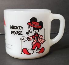  Vintage Federal Milk Glass Disney Mug Mickey and Minnie Mouse Sidewalk Café picture