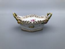 Antique SP Dresden Porcelain Reticulated Miniature Basket As-Is picture
