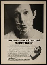Norelco VIP Triple Header Shaver Face Bandaids Vintage Print Ad 1975 picture