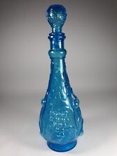 Rossini Empoli Genuine Aqua Blue Decanter Glass Bottle w/Stopper 13
