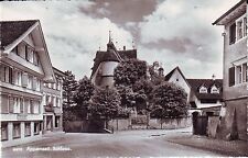 Switzerland Appenzell - Hauptstrasse and Schloss old unused real photo postcard  picture