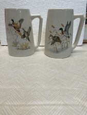 Vintage Hyalyn Pottery Duck & Pheasant Mugs picture