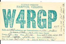 QSL  1952  Hampton   Virginia   radio card picture