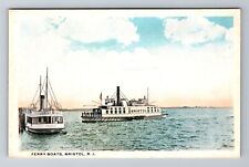 Bristol RI-Rhode Island Ferry Boats  Vintage Souvenir Postcard picture