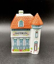 Saffron The Lenox Spice Village Fine Porcelain House Jar 1989 Base, Lid 3” Tall picture