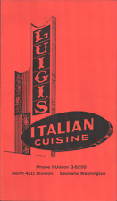 1970s LUIGI'S ITALIAN CUISINE vintage dinner menu SPOKANE WASHINGTON pizza pasta picture