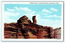 c1920's Shriner's Rock Formation On Lincoln Highway Green River Wyoming Postcard picture