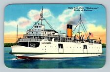 Cheboygan, Steamer State Auto Ferry Straights Mackinac Vintage Michigan Postcard picture