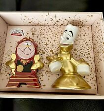 Disney Beauty & the Beast Cogsworth & Lumiere Salt And Pepper Shakers NEW picture