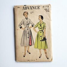 1950s Vintage Advance 6113 Exagerated Collar Dress Sewing Pattern picture