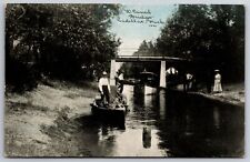 Cadillac Michigan~W Canal Bridge~Boating~c1905 CU Williams Postcard picture