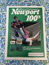 Vintage 1985 Newport 100’s  Cigarettes Print Ad Hammock picture