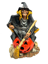 vtg 1972 Byron Molds Halloween Lantern Witch on Pumpkin NICE original paint picture