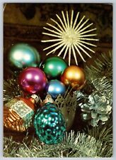 Postcard Poland Wesolych Swiat (Merry Christmas) Ornaments lying on Wreath  D-10 picture