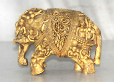 Antique Resin Long Trunk Elephant Figure /Statue Hand Carved Old Original Décor picture