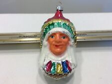 Made in West Germany Blown Glass Native American Indian Chief Christmas Ornament picture