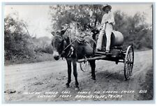 Brownsville TX Postcard RPPC Photo Michigan Water Cart Lower Rio Grande Valley picture