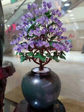 HANDMADE AMETHYST tumble Ceramic vase CRYSTAL TREE GEM TREE reiki DECOR GIFT 1PC picture