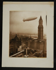 Photograph of the Hindenburg Zeppelin Passing over Boston 1937 Brearley Image picture