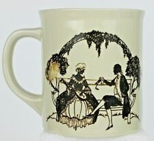 Vintage Victorian Silhouette Art Courting Couple Coffee Mug/Cup Made In Japan  picture