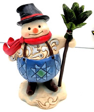 Jim Shore Heartwood Creek Pint Size #6001491 SNOWMAN, w/ SUSPENDERS and SCARF picture