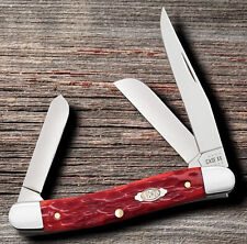 CASE XX 31951 MEDIUM STOCKMAN POCKET KNIFE JIGGED DARK RED BONE CARBON STEEL picture