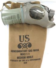 Vintage Cold War Noncombatant Gas Mask & Storage Bag. picture