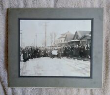 Antique Funeral Photograph Outdoors Pall Bearers and Mourners Early 20th Century picture