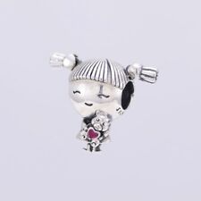 New Pandora Little Girl With Pigtails Pendant Charm Bead w/pouch picture