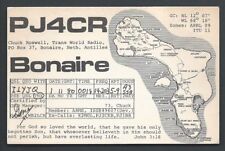 QSL Map card Bonaire Netherlands Antilles Trans World Radio 1980 picture
