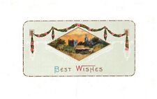 Antique Postcard 1910 Embossed Christmas Best Wishes Unused 5.5 x 3.5 picture