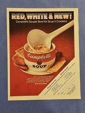 1969 Vintage Print Ad Campbell's Soup  Souper Bowl Chicken Noodle picture