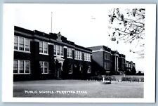 Perryton Texas TX Postcard RPPC Photo Public Schools Campus Building c1950's picture