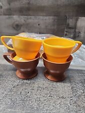 Vintage Solo Cozy Disposable Cup Holders Plastic Harvest Gold Brown Set of 10 picture