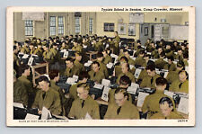 Linen Postcard Camp Crowder MO Missouri Typists School In Session picture
