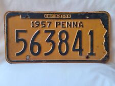 Vintage 1957 Pennsylvania #563841 License Plate 12224 picture