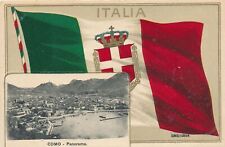COMO - Panorama and Flag Italia Postcard - Italy picture