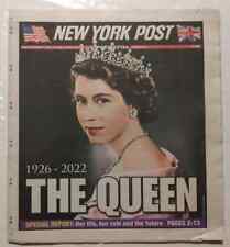 NEW YORK POST NEWSPAPER - SEPTEMBER 9, 2022 - THE QUEEN 1926-2022 💎💎💎 picture