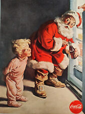 1959 Holiday Rare AD Coca-Cola Haddon Sundblom Santa Raiding the Fridge for Coke picture