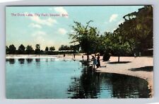 Denver CO-Colorado, City Park, Duck Lake, Antique Vintage Souvenir Postcard picture
