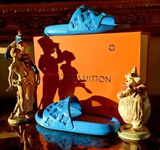 Authentic Louis Vuitton Monogram Mule Blue US 6.5 Slides Sandals. picture