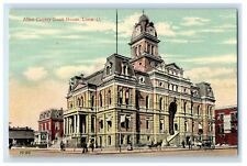 c1910's Allen County Court House Street View Lima Ohio OH Antique Postcard picture