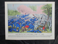 1960 Currier & Ives Civil War Print - Battle of Fair Oaks, VA., May 31, 1862 picture