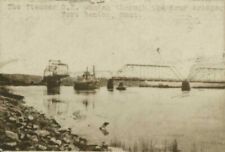 Steamer Ship O.K. coming through the draw bridge Fort Benton MT mini RPPC  A2 picture